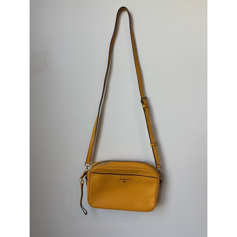 Michael Kors Jet Set Charm East West Camera Crossbody Yellow Leather Purse